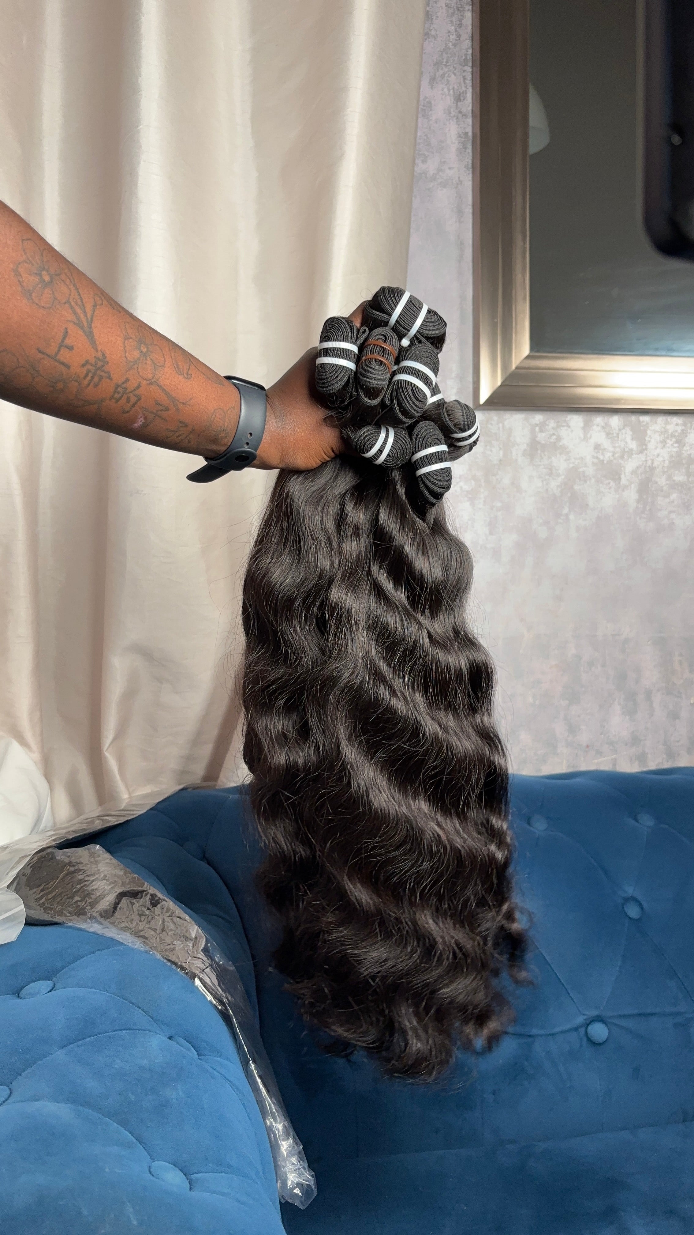 CAMBODIAN VIRGIN BUNDLES - NATURAL WAVY (NATURAL BLACK)